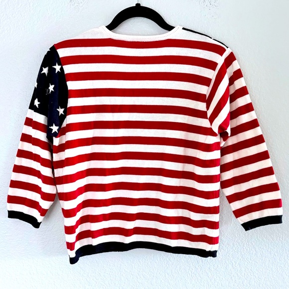 Marisa Canvas Vintage Stars & Stripes Cardigan Sz S - Picture 2 of 6